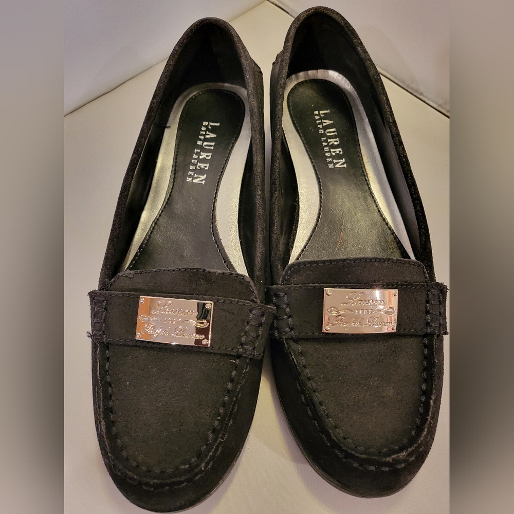 Lauren Ralph Lauren Black Suede Loafers